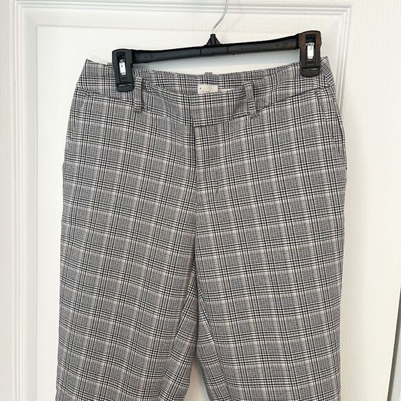 A New Day Plaid Academia Mid Rise Crop Stretch Straight Leg Pocket Trouser Pant - Picture 3 of 11